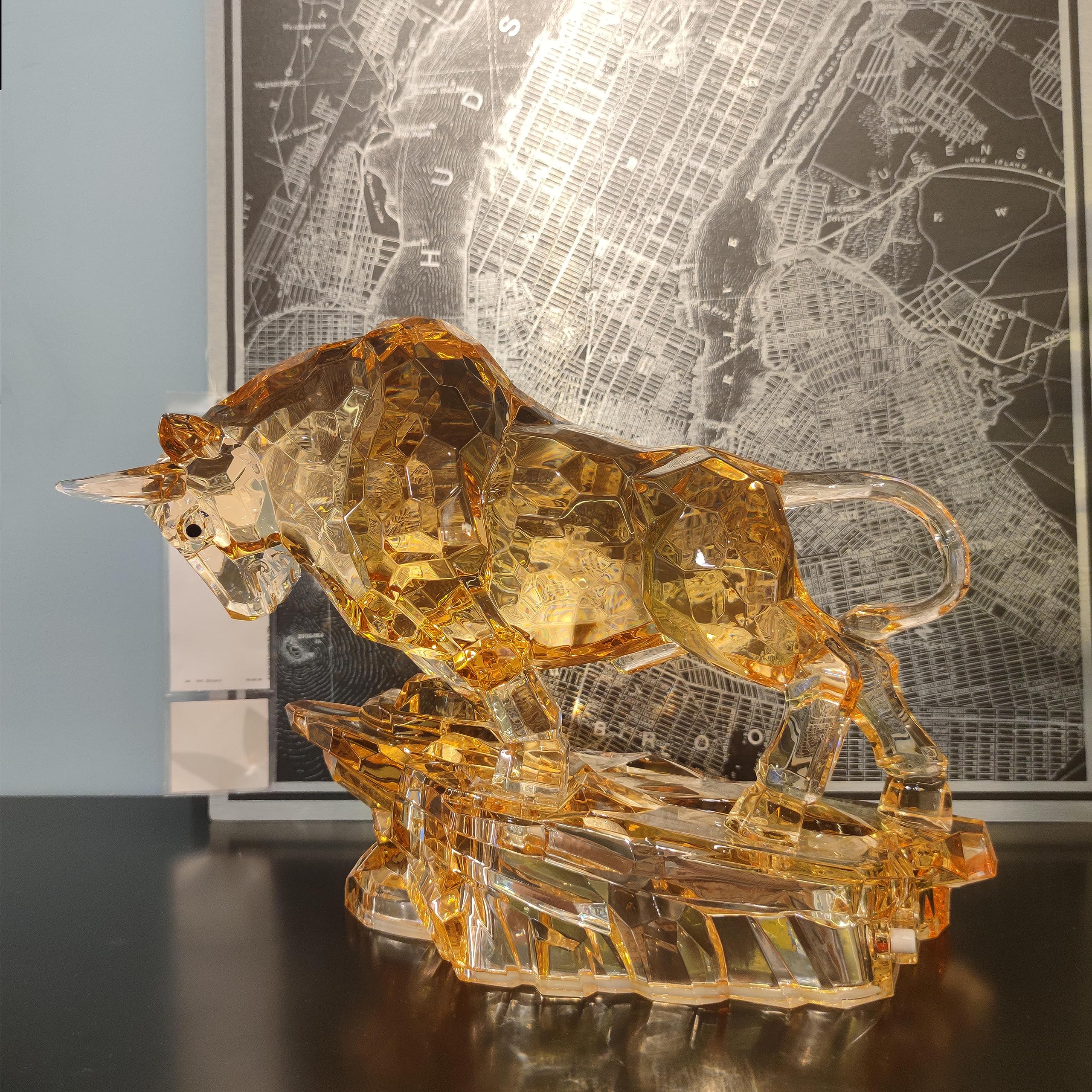 Acrylic Bull Statue Wall Street Bull Statue Sculpture Stock Market Charging