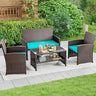 4-Piece Patio Furniture Wicker Outdoor Bistro Set