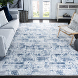 Amelia Collection Accent Rug - 4' x 6', Navy & Light Grey, Modern Abstract Distressed Design,