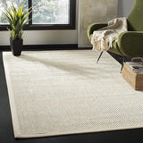 Natural Fiber Area Rug 9' x 12' - Ivory & Light Beige Border Sisal