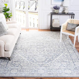 Brentwood Collection 8' x 10' Ivory/Blue BNT832B Medallion Distressed Non-Shedding