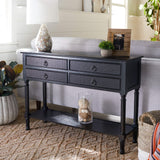 Safavieh Home Collection Haines Black 4-Drawer Bottom Shelf Console Table