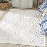 Versatile Indoor/Outdoor Denim Blue 7' x 10' Area Rug, Easy Cleaning