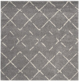 Arizona Shag Collection 6'7" Square Grey/Ivory ASG743D Moroccan Diamond Non-Shedding