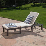 Outdoor Wicker Chaise Lounge with Water Resistant Cushion, Multibrown / Cream