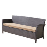 Auguste Outdoor Wicker 3 Seater Sofa, Brown/Tan