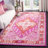 Bellagio Collection Area Rug - 5' x 8', Red & Pink, Handmade Medallion Wool, Ideal