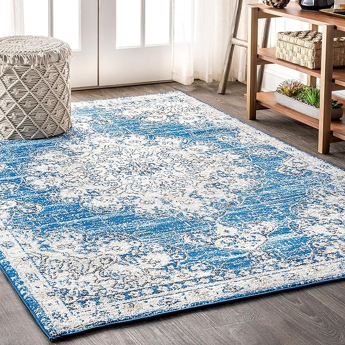BMF104A-8 Bohemian FLAIR Boho Vintage Medallion Pink/Cream 8 ft. x 10 ft. Area-Rug