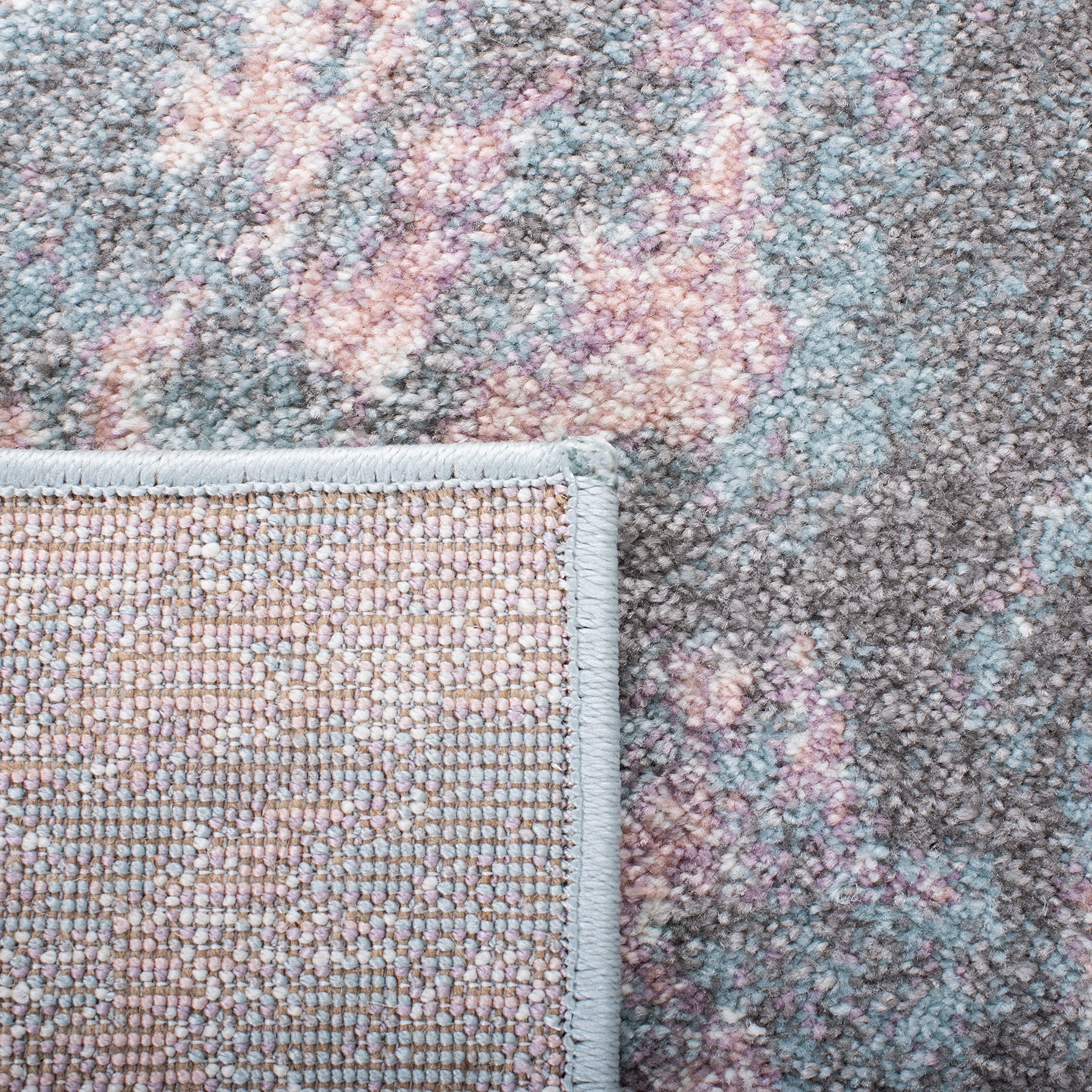 SAFAVIEH Glacier Collection Area Rug - 10'6" x 14', Pink & Blue, Modern Abstract Design, Non-Shedding & Easy Care, Ideal for High Traffic Areas in Living Room, Bedroom (GLA123U)