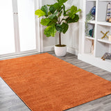 JONATHAN Y SEU100M-5 Haze Solid Low-Pile Indoor Area -rug, Solid, Easy -cleaning, Bedroom, Dining Room, Kitchen, Living Room, Non Shedding, Orange, 5 X 8