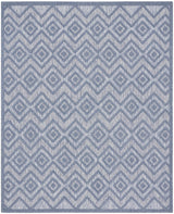 Versatile Indoor/Outdoor Denim Blue 7' x 10' Area Rug, Easy Cleaning