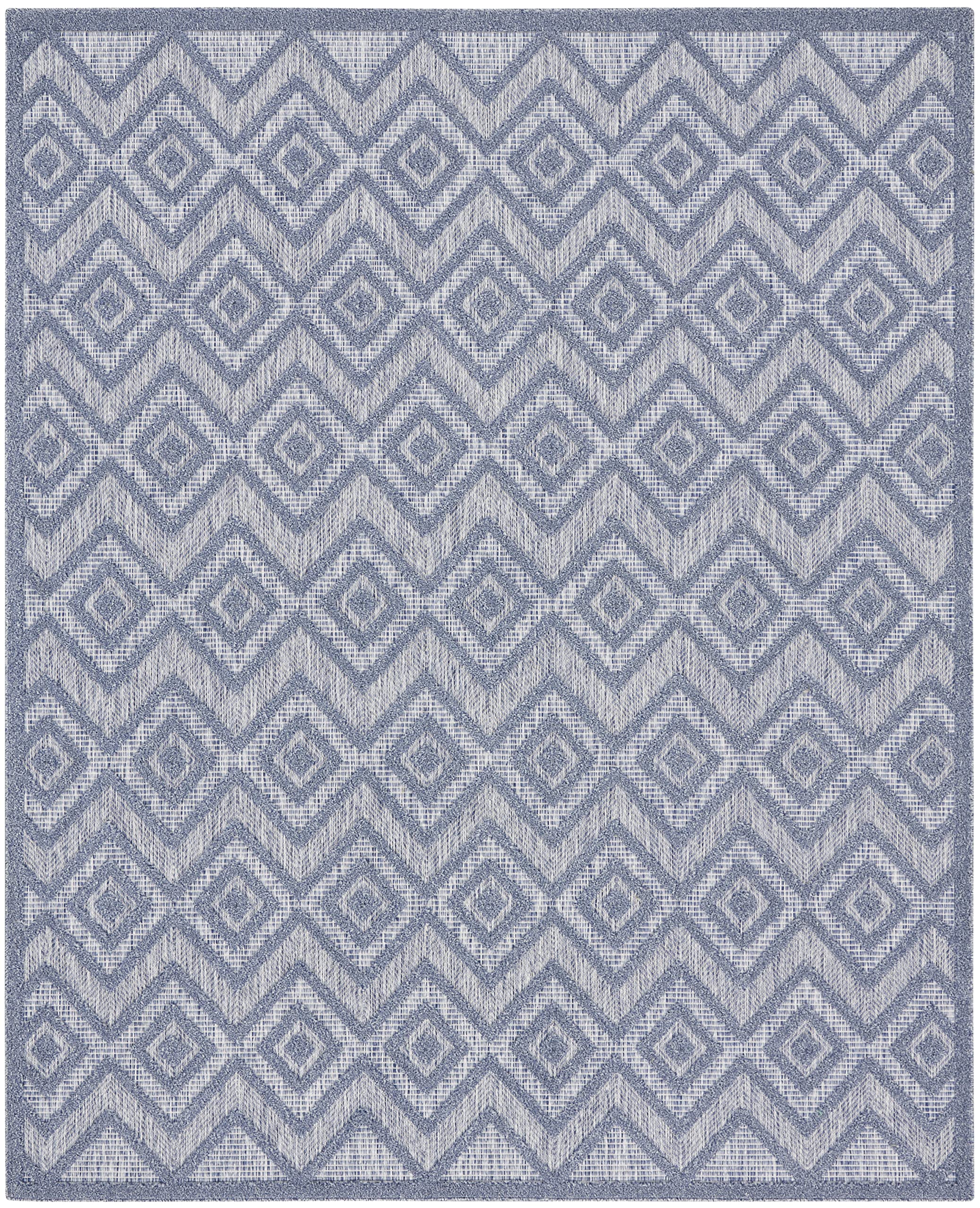 Versatile Indoor/Outdoor Denim Blue 7' x 10' Area Rug, Easy Cleaning