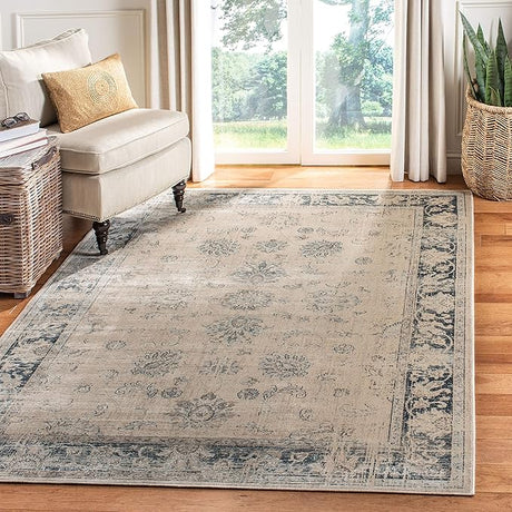 Vintage Collection Area Rug - 10' x 14', Turquoise & Multi, Oriental Distressed Viscose Design