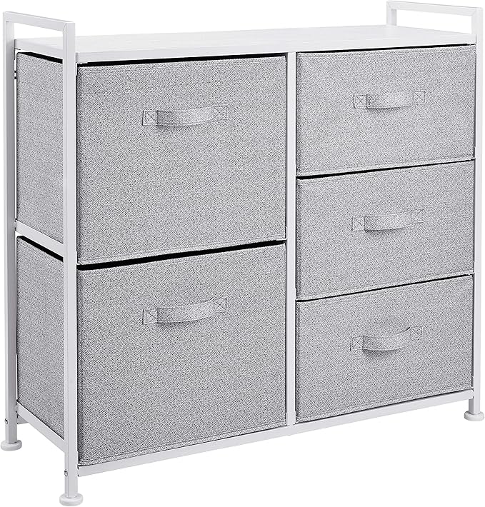 Basics Fabric 5-Drawer Storage Organizer Unit for Closet, Black