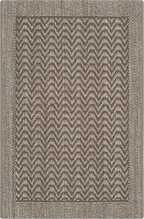 Palm Beach Collection Area Rug - 8' x 11', Silver, Sisal & Jute Design, Ideal for High Traffic