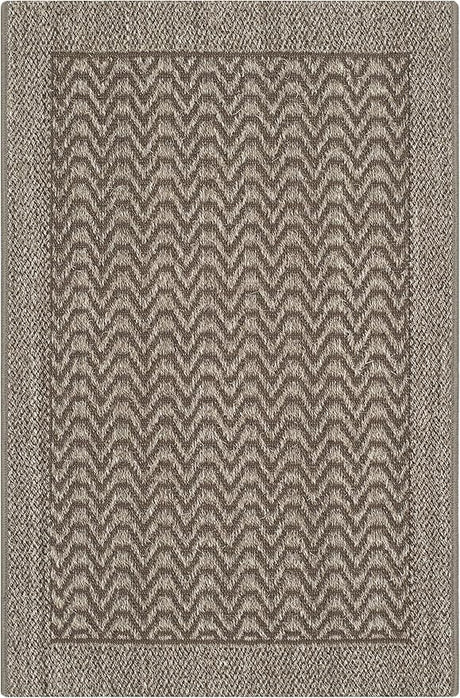 Palm Beach Collection Area Rug - 8' x 11', Silver, Sisal & Jute Design, Ideal for High Traffic