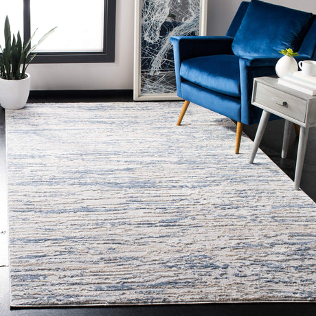 Amelia Collection Accent Rug - 3' x 5', Ivory & Blue, Modern Abstract Design