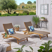 Deal Furniture 307671 Patio Lounge Chairs, Brown + Teak Finish
