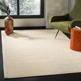 Natural Fiber Area Rug 9' x 12' - Ivory & Light Beige Border Sisal