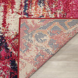Monaco Boho Chic Tribal Area Rug 10' x 14' - Magenta Multi Distressed Design