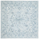 Micro-Loop Collection Area Rug - 7' Square, Light Blue & Ivory