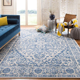 SAFAVIEH Brentwood Collection Area Rug - 8' x 10', Navy & Light Grey, Medallion Distressed Design, Non-Shedding & Easy Care, Ideal for High Traffic Areas in Living Room, Bedroom (BNT832M)