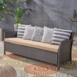 Auguste Outdoor Wicker 3 Seater Sofa, Brown/Tan