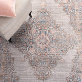 Shivan Collection 6'7" Square Grey / Rose SHV726F Shabby Chic Medallion