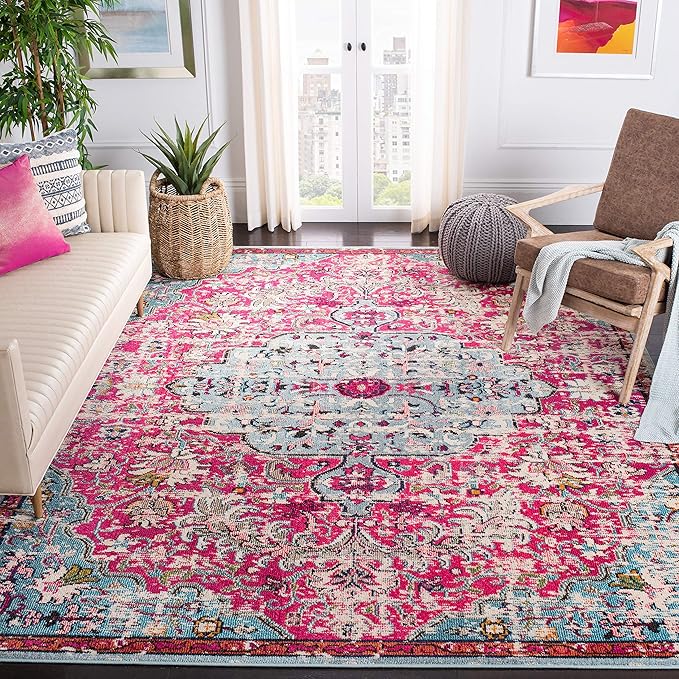Madison Collection Area Rug - 8' x 10', Navy & Light Blue