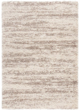 Hudson Shag Area Rug 6' x 9' - Ivory & Beige Modern Non-Shedding Plush Carpet