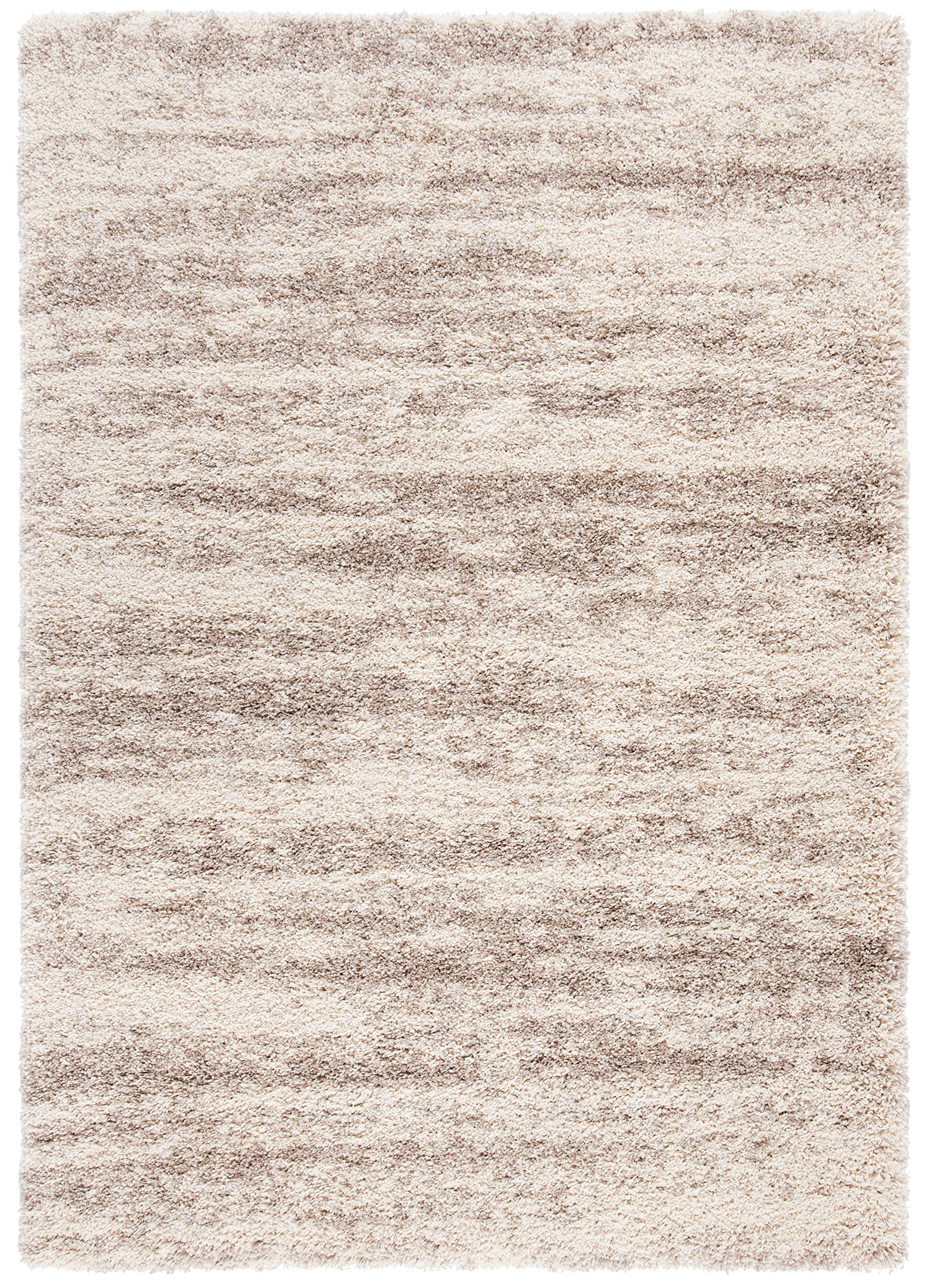 SAFAVIEH Hudson Shag Collection Area Rug - 6' x 9', Ivory & Beige, Modern Design, Non-Shedding & Easy Care, 2-inch Thick Ideal for High Traffic Areas in Living Room, Bedroom (SGH206B)