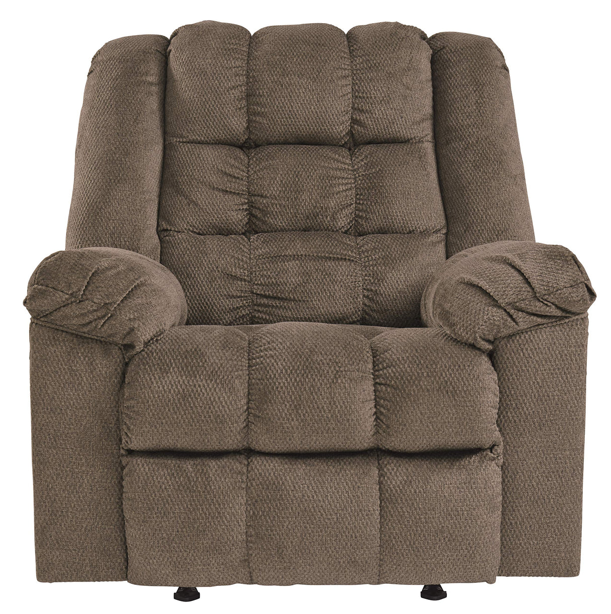 Drakestone Tufted Manual Rocker Recliner with Lumber Heat and Massage, Light Brown