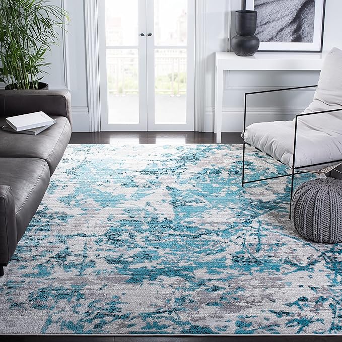 Skyler Collection 9' x 12' Black/Purple SKY186V Modern Contemporary Abstract Non-Shedding Living Room Dining Bedroom Area Rug