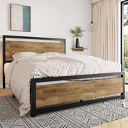 Frame with Headboard, Heavy Duty Metal Platform Base with Strong Support