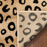 Dulcet Leopard Black Ivory Animal Print Area Rug 7'10" x 9'10"