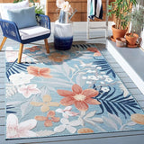 Cabana Collection Area Rug - 10' x 14', Green & Rust, Floral Tropical Design