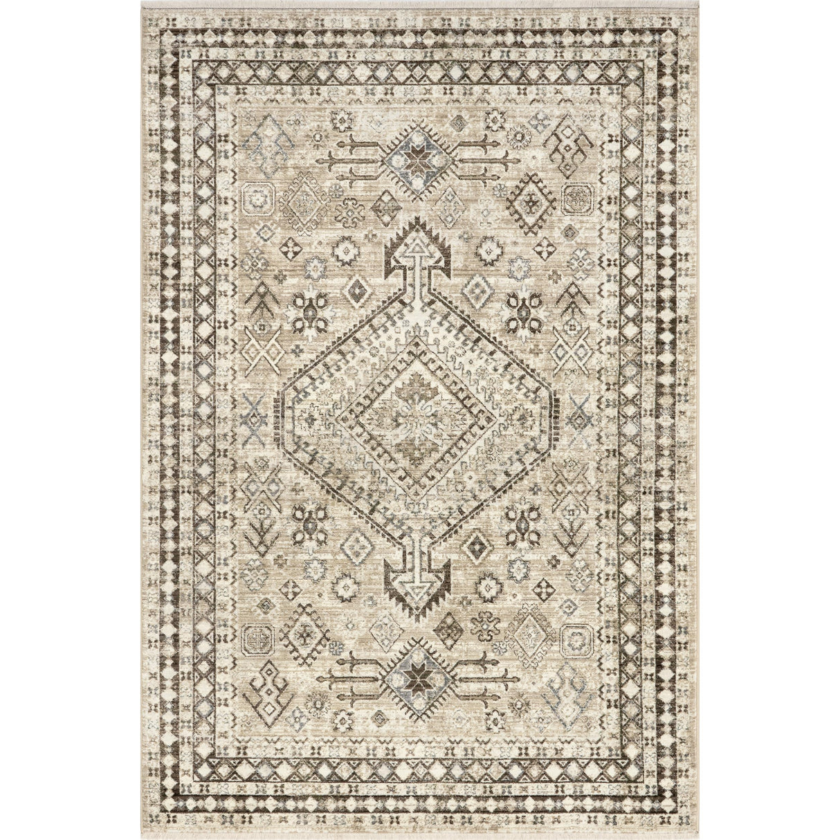 Fringed Performance Indoor Area Rug, Power Loomed, Easy Clea