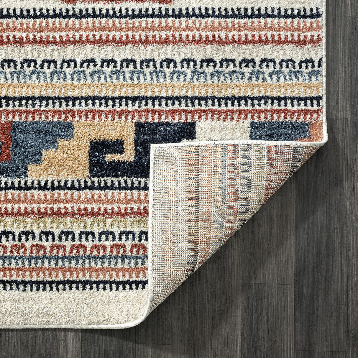 Multicolor Southwestern Area Rug 5x8 - Orange Grey Beige Tribal Pattern
