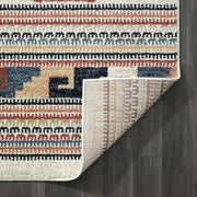 Abani Multicolor Southwestern Design 5'3" x 7'6" (5x8) Area Rug - Non-Shed Orange, Grey & Beige Tribal Pattern Dining Room Carpet Rugs