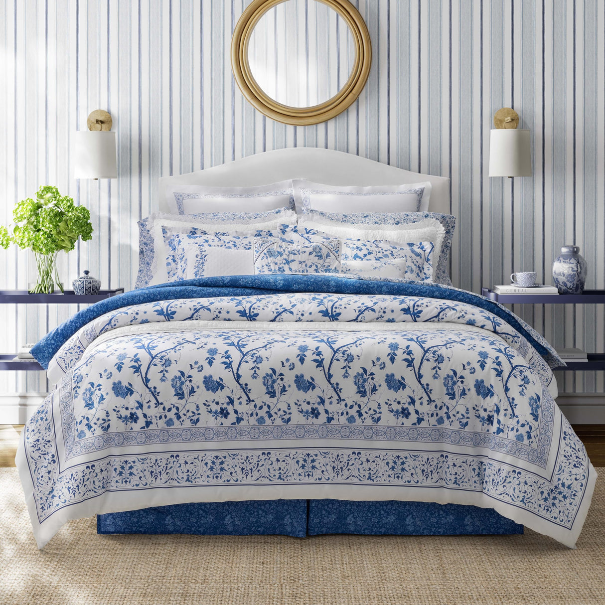 King Comforter Set, Cotton Bedding with Matching Shams & Bed Skirt, Stylish Home Decor