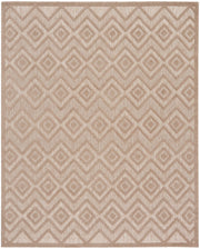 Versatile Indoor/Outdoor Natural Beige 8' x 10' Area Rug, Easy Cleaning