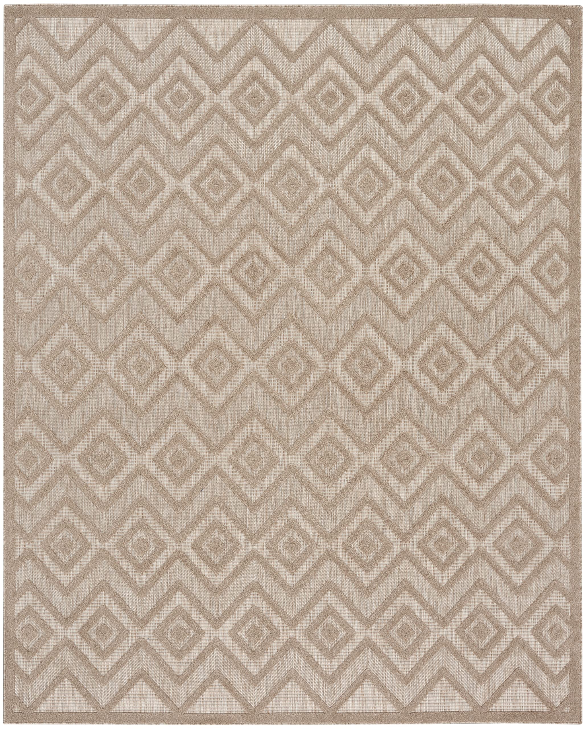 Versatile Indoor/Outdoor Natural Beige 8' x 10' Area Rug, Easy Cleaning