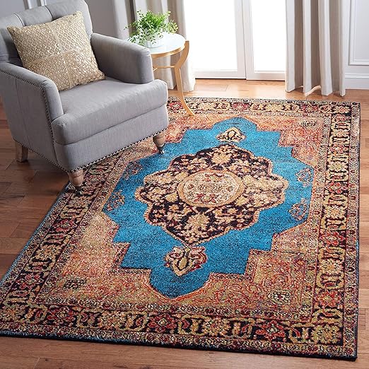 Vintage Hamadan Oriental Area Rug 8' x 10' - Red Multi Persian Design