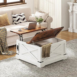 Coffee Table Lift Top with Power Outlets and Storage, 31.5'' Farmhouse Coffee Table