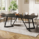 70.86-Inch Large Dining Table for 6-8 with Metal Frame