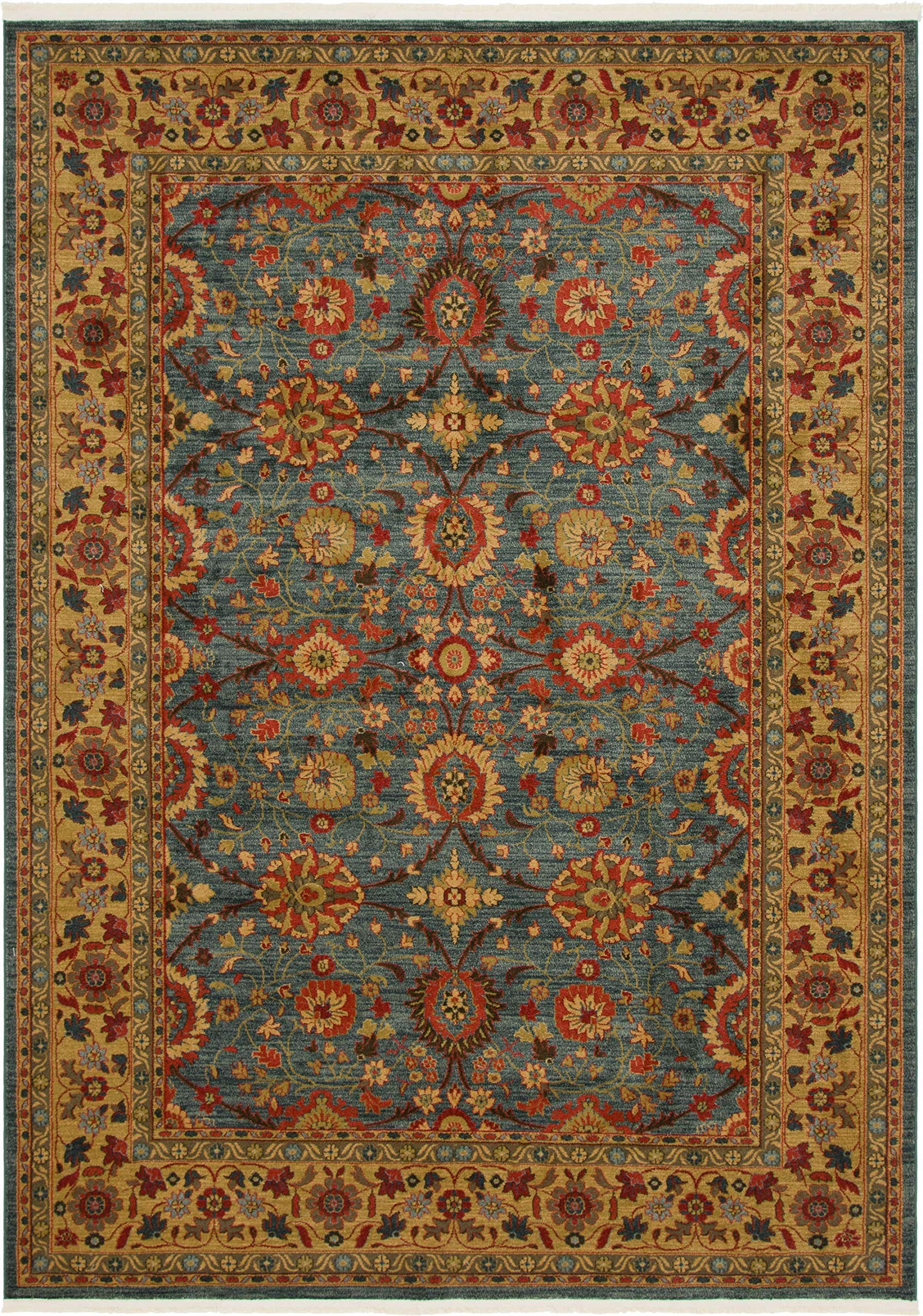 Edinburgh Collection Area Rug - Monroe (8' x 11' Rectangle Blue/Brown)