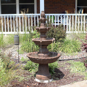 52-Inch 4-Tier Outdoor Water Fountain - Tall Outdoor Fountain for Garden, Patio or Yard