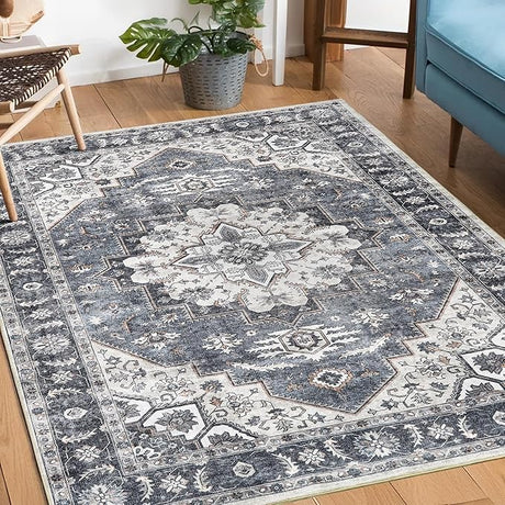 Machine Washable Rug 8x10 Area Rugs for Living Room Large Boho Bedroom Vintage