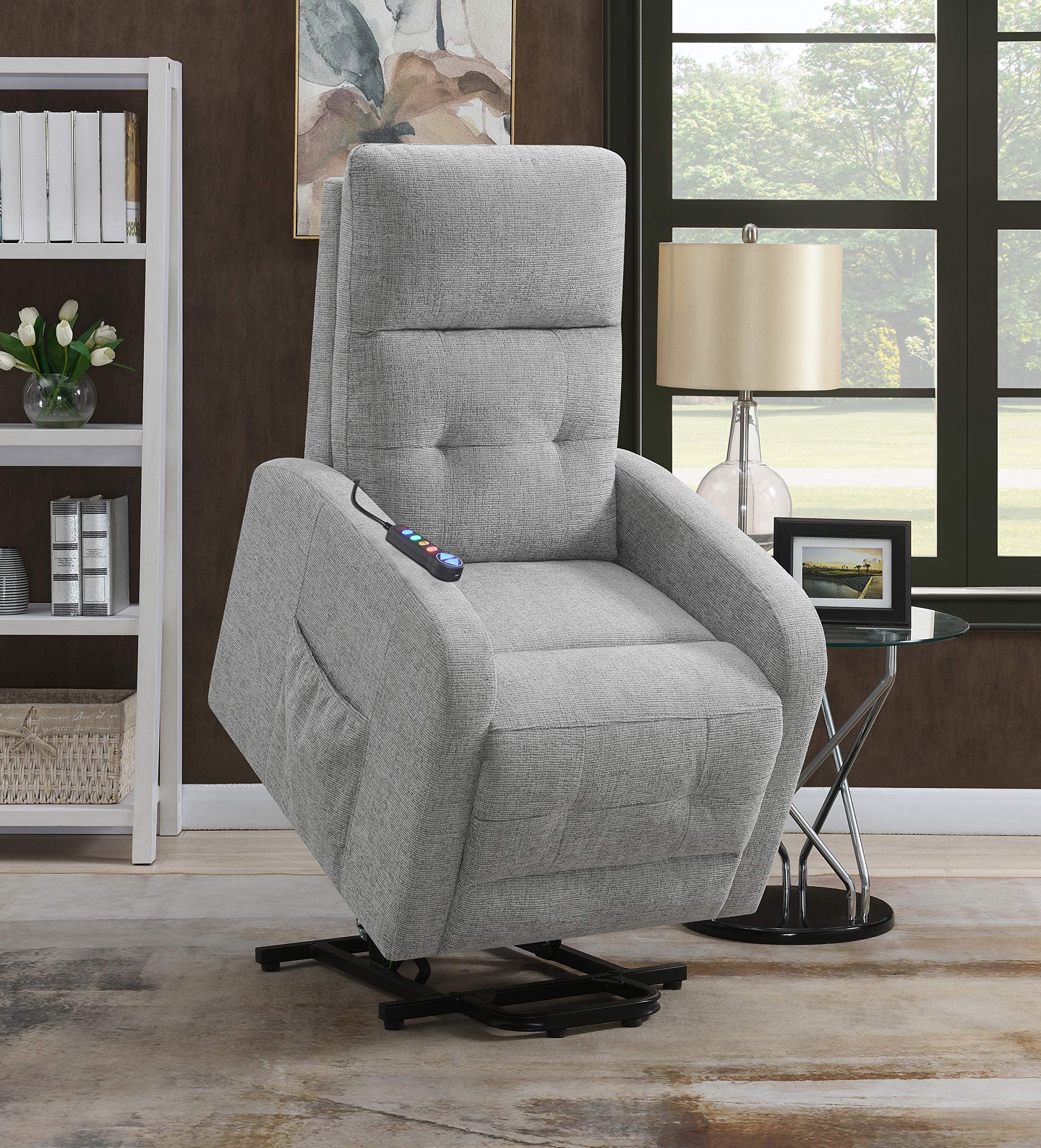 LiftEase Grey Power Lift Recliner Chair – Tufted Back
