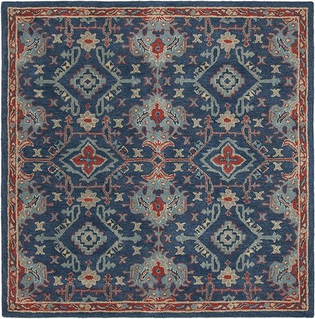 Heritage Collection 3' x 5' Blue/Multi HG422M Handmade Traditional Oriental Premium